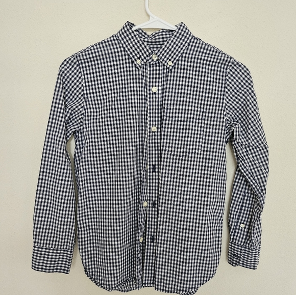 Gap Kids Navy Check Button Down Sz L - Picture 1 of 3